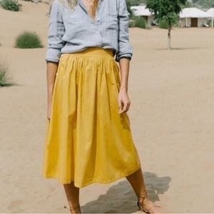 Madewell mustard skirt